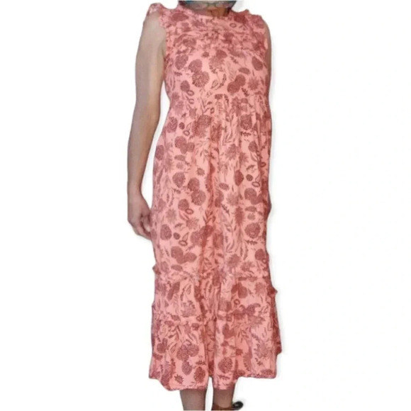 Universal Thread Peach & Coral XS Tiered Dress - Picture 7 of 10